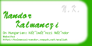 nandor kalmanczi business card